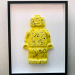 Eco Resin Framed 3D Brick Person - Yellow & Black Terrazzo