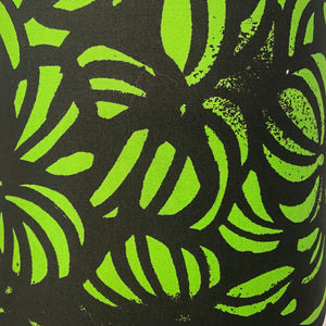 Black Ornate Table Lamp with Lime Marimekko Shade