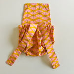 Baby Toddler Summer Romper - Pink Moths on Mustard