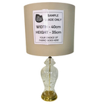 Lamp Base Only - Large Cut Glass & Metal Table Lamp