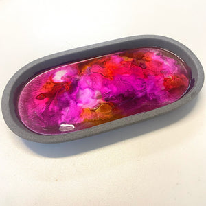 Alcohol Ink Detail Resin Oval Tray