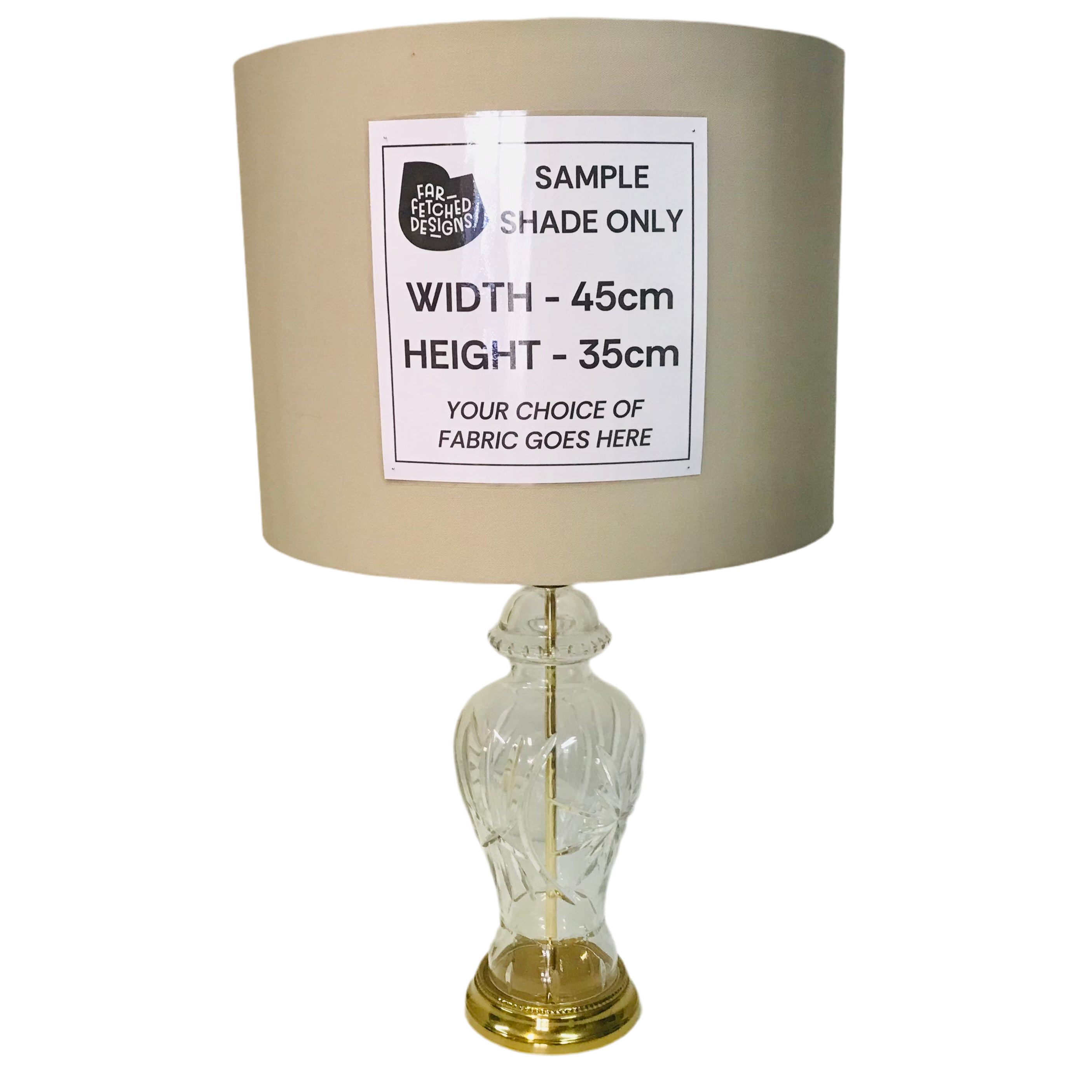 Lamp Base Only - Large Cut Glass & Metal Table Lamp