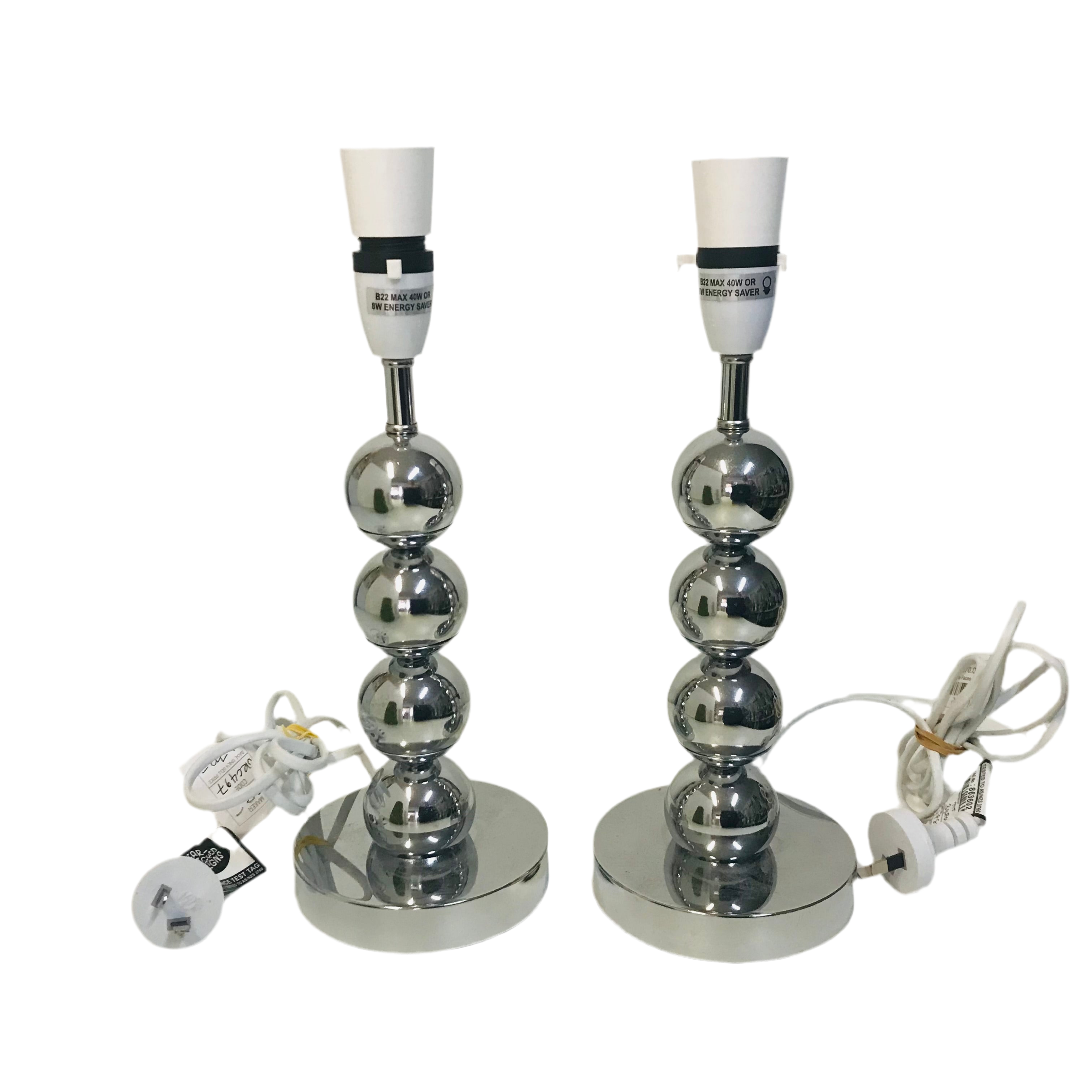 Lamp Base Only - Stainless Steel Triple Ball Table Lamp