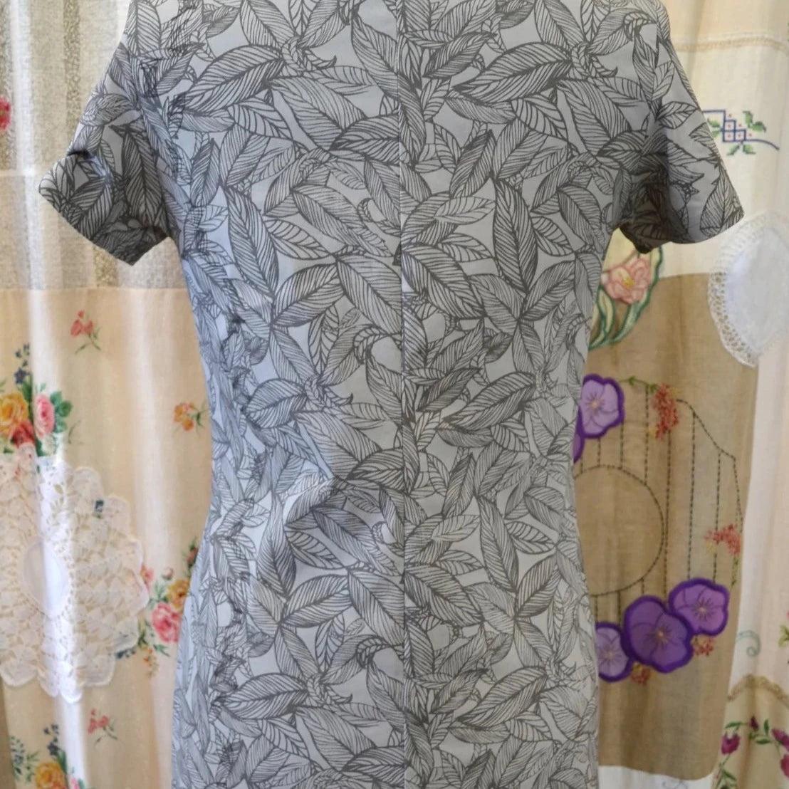 Women's Handmade Hand Printed Dress - Gum Leaf **ON SALE**