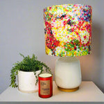 Impressionist Floral Burst Timber & Ceramic Table Lamp