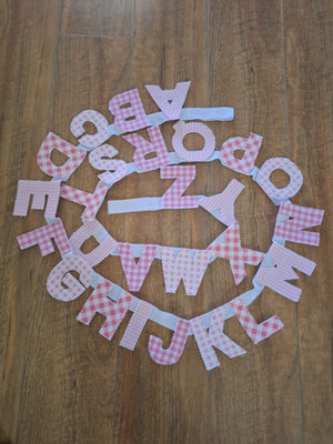 Handmade Fabric ABC Alphabet Bunting