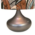 Bulb Squat Table Lamp with Warm Palm Leaves Shade - PAIR AVAILABLE -