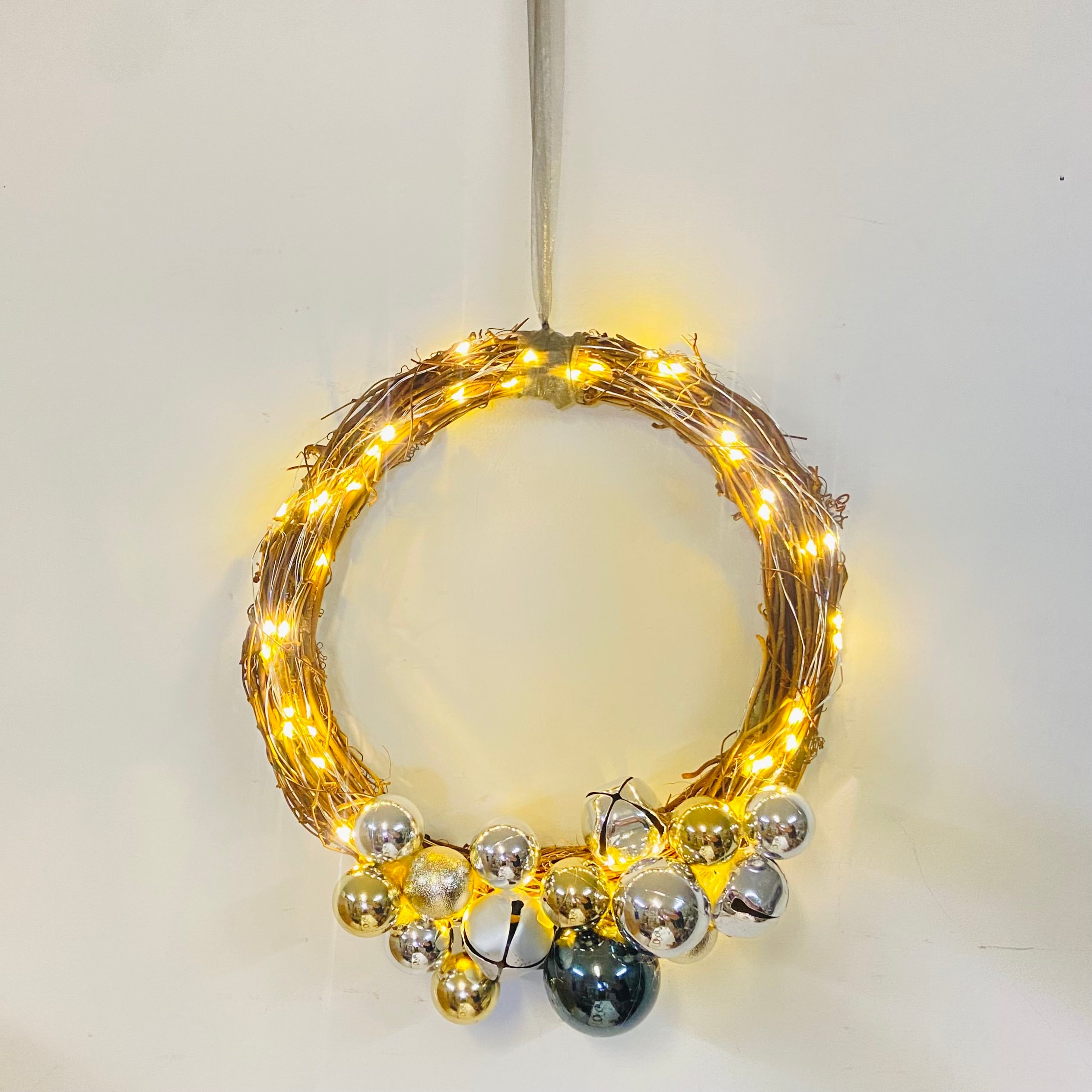 Handmade Light Up Christmas Wreath