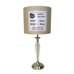 Lamp Base only - Tall Slender Fluted Glass & Metal Table Lamp