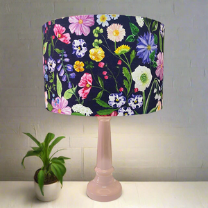 Mid Century Musk Ceramic Table Lamp with Florence Floral Shade