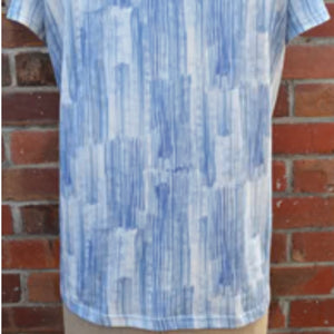 Women's Handmade Organic Cotton Tee - Blue lines