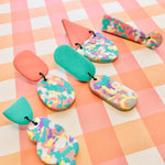 Polymer Clay Handmade Earrings - Pastel Fleck Abstract