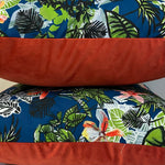 Cushion - TROPICAL ORCHIDS ON NAVY