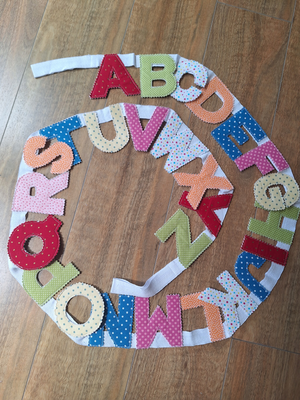 Handmade Fabric ABC Alphabet Bunting