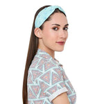 Hand Embroidered Bead Detail Luxury Headband - Doria Pom Pom Blue ** ON SALE **