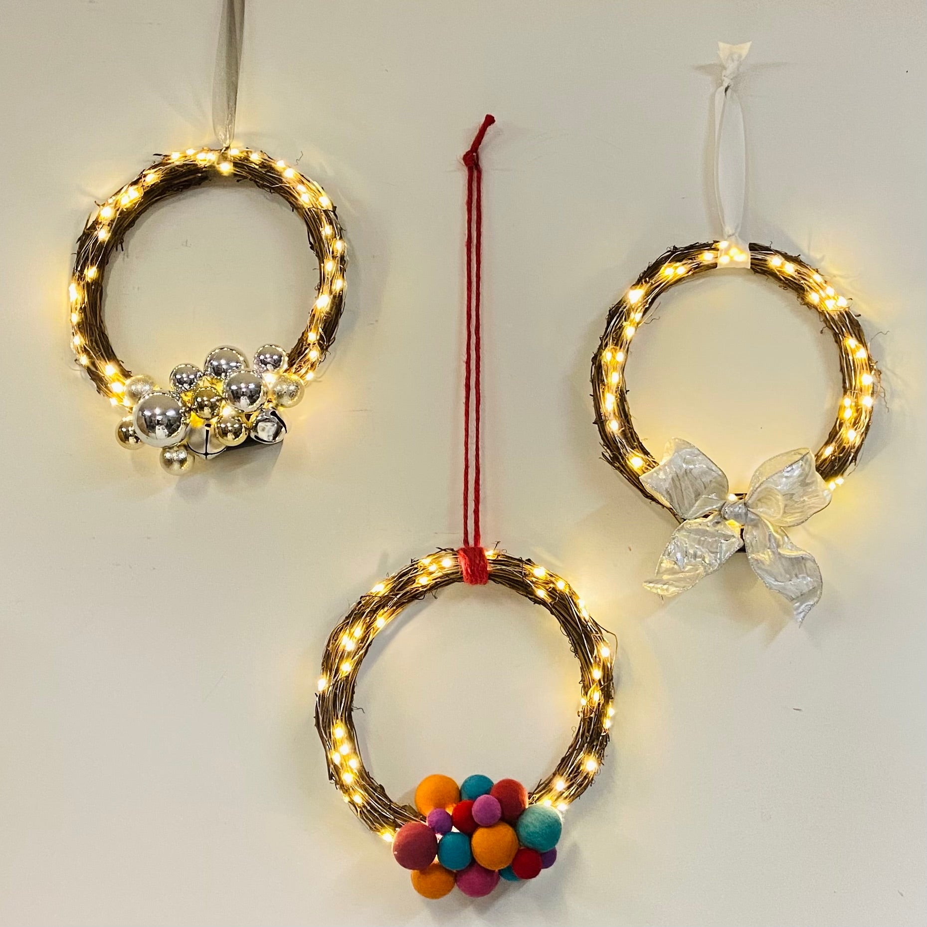 Handmade Light Up Christmas Wreath