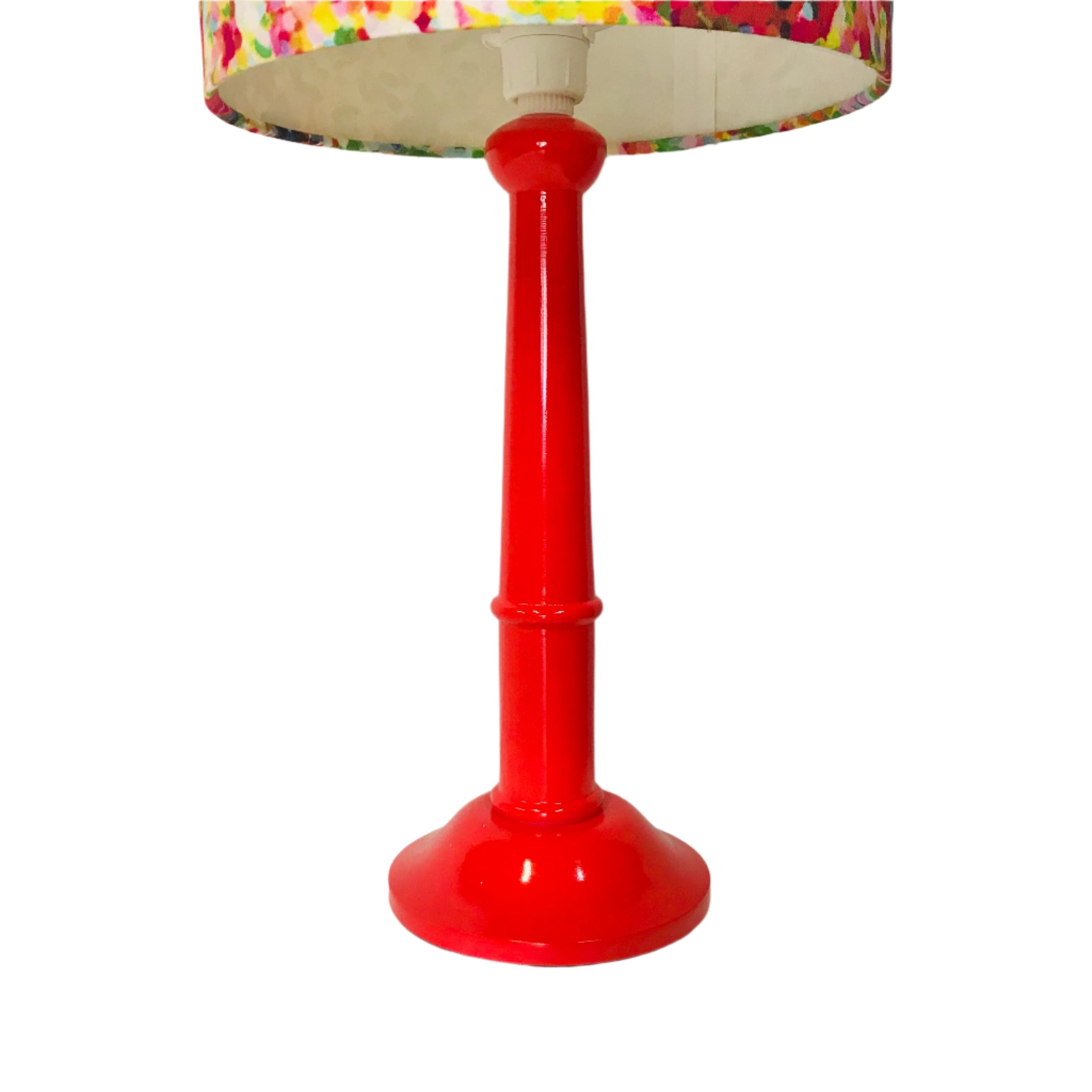 Impressionist Garden Red Table Lamp