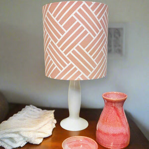 Salmon Grid Table Lamp