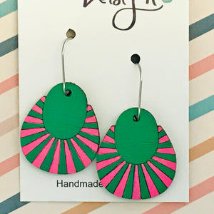 Wood Rays Statement Earrings