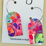 Paint Swirl Arcylic Arch Statement Earrings