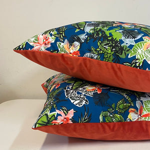 Cushion - TROPICAL ORCHIDS ON NAVY