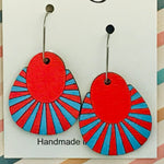 Wood Rays Statement Earrings