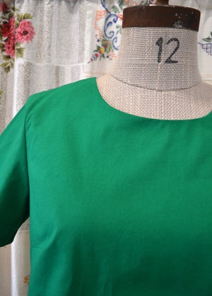 Women's Handmade Keyhole Top - Emerald Cotton