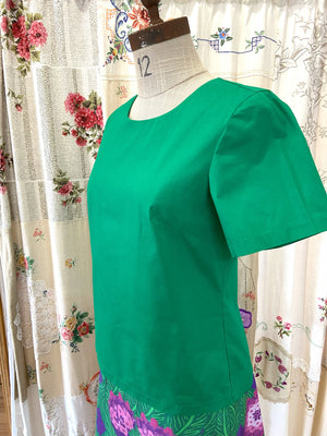 Women's Handmade Keyhole Top - Emerald Cotton