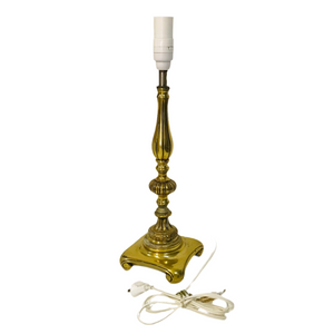 Lamp Base Only - Ornate Brass Square Based Table Lamp