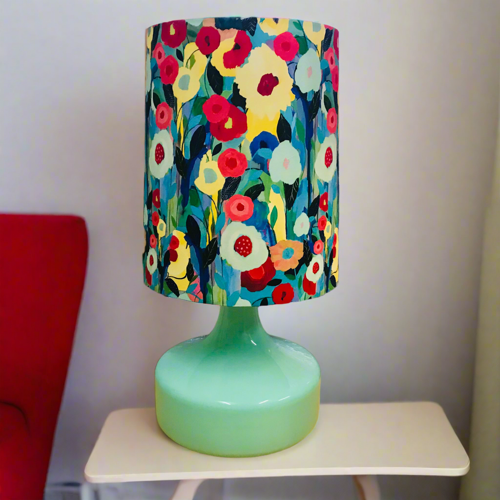 Custom Lamp Shade only - Multi Blue Floral