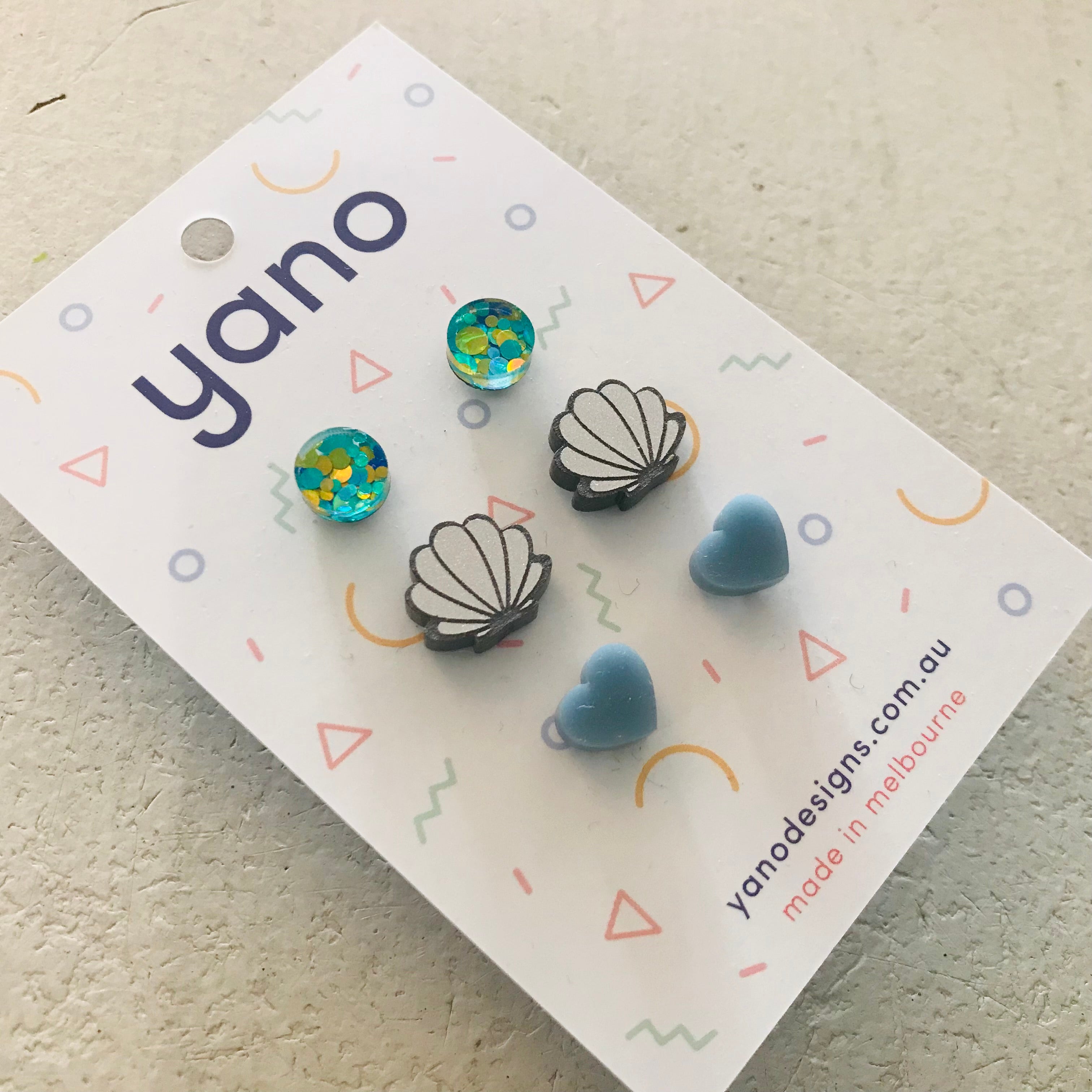 3 Pack of Laser Cut Acrylic Stud Earrings - gift pack