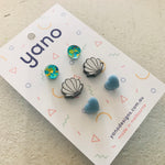 3 Pack of Laser Cut Acrylic Stud Earrings - gift pack