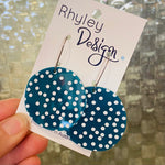 Laser Cut Drop Spotty Disc Perspex Earrings