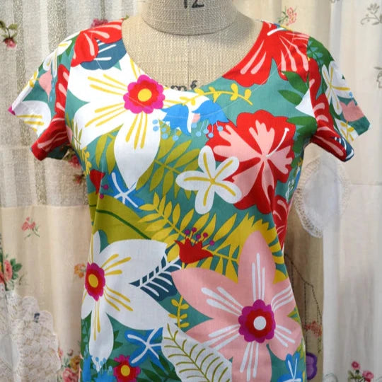 Women's Handmade V Top - Hibiscus ** ON SALE **