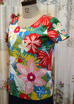 Women's Handmade V Top - Hibiscus ** ON SALE **