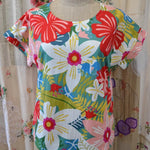 Women's Handmade Shell Top- Hibiscus ** ON SALE **