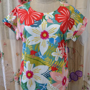 Women's Handmade Shell Top- Hibiscus ** ON SALE **