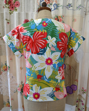 Women's Handmade Shell Top- Hibiscus ** ON SALE **