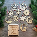 Wooden Christmas Decorations - 10 Pack