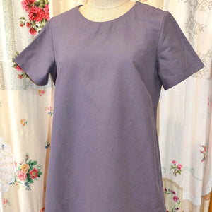 Women's Handmade Lantern Dress - Amethyst Linen blend