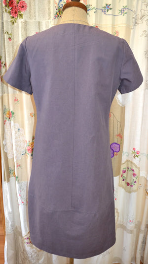 Women's Handmade Lantern Dress - Amethyst Linen blend