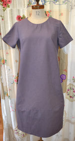 Women's Handmade Lantern Dress - Amethyst Linen blend