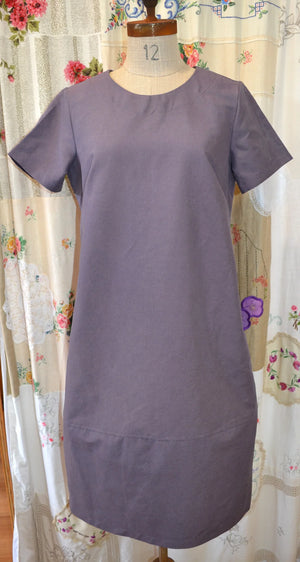 Women's Handmade Lantern Dress - Amethyst Linen blend