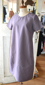 Women's Handmade Lantern Dress - Amethyst Linen blend