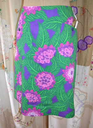 Women's Handmade Pocket Skirt - Purple Posy