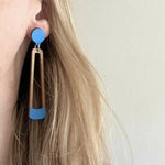 Wooden Hollow Drop Statement Earrings