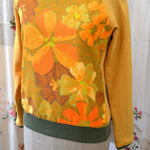 Women's Handmade Long Sleeve Raglan Top - Sunshine Floral Cotton