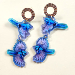 Australian Flying Fairy Wren Statement Earring Collection