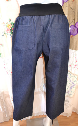 Women's Handmade Band Pants - Stretch Denim