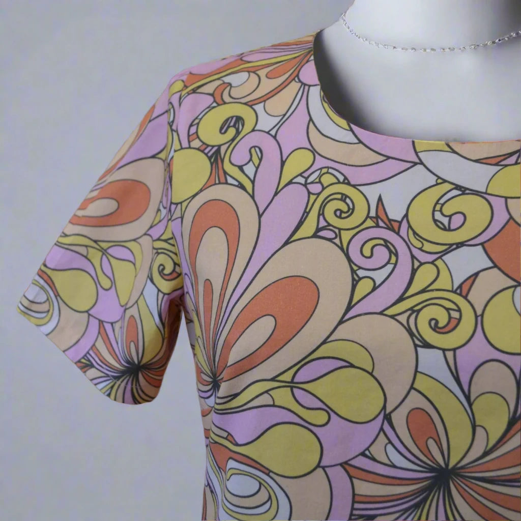 Women's Handmade Short Sleeve Keyhole Top - passionflower ** ON SALE **